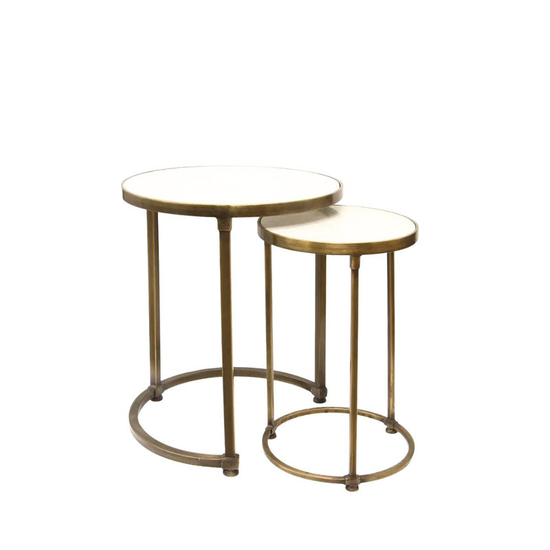 Round Gold Nesting Tables - Set of 2