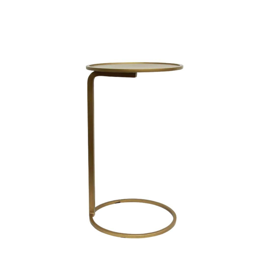 Gold Circle Couch Side Table -Small