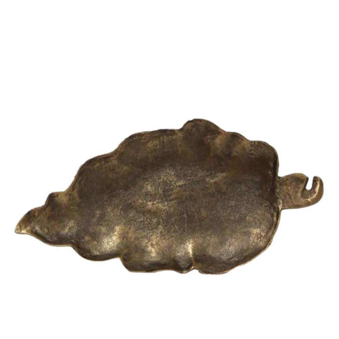 Leaf Plate Aged Gold