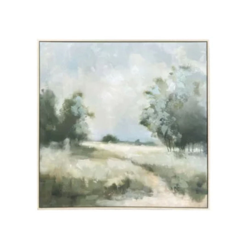 Misty Meadow Canvas with Natural Frame - 80x80