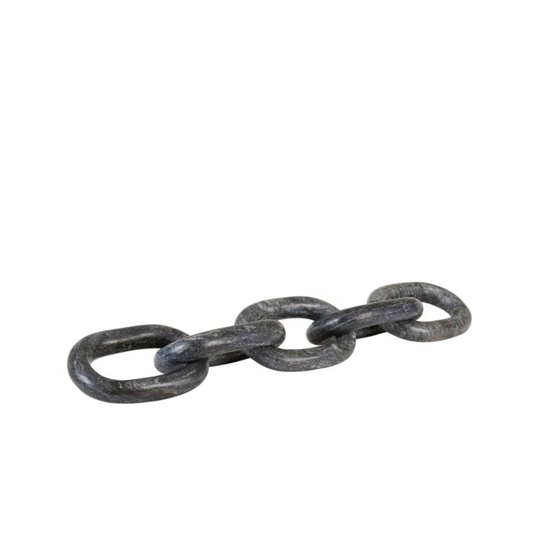 Rufus Marble Link Sculpture - Black Marble