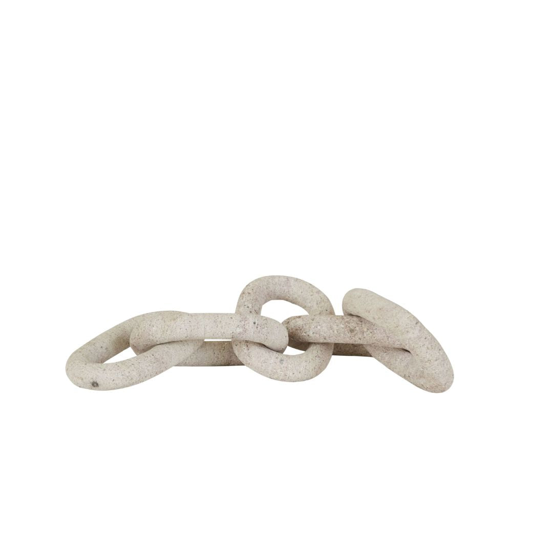 Rufus Marble Link Sculpture - Honeycombed Beige