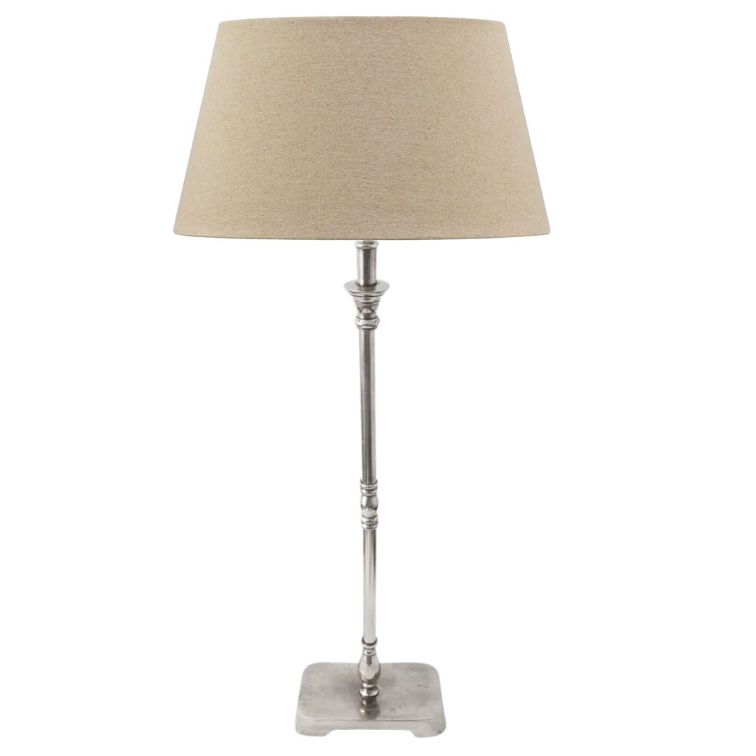 Rectangle Tall Lampbase: Antique Silver