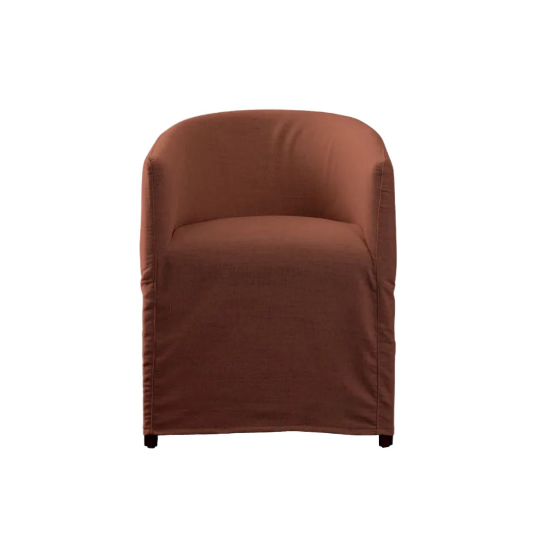 Blythe Slip Cover Chair: Rust