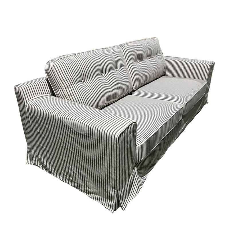 Lusso Sofa - Linen with Black Stripe
