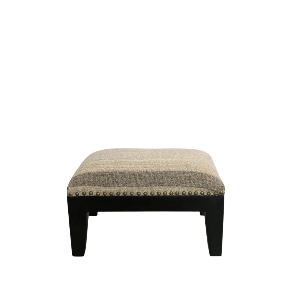 Tribal Foot Stool with Black Legs