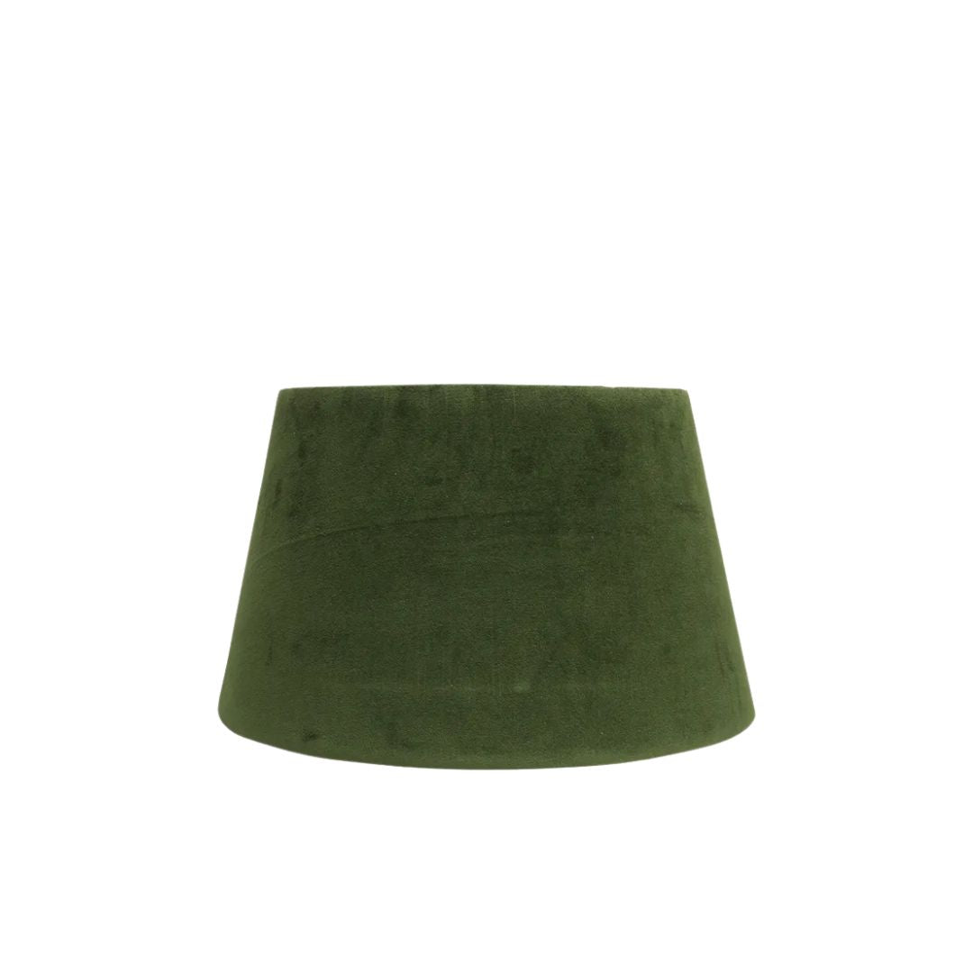 Tapered  Drum Velvet Shade: Olive - 40cm