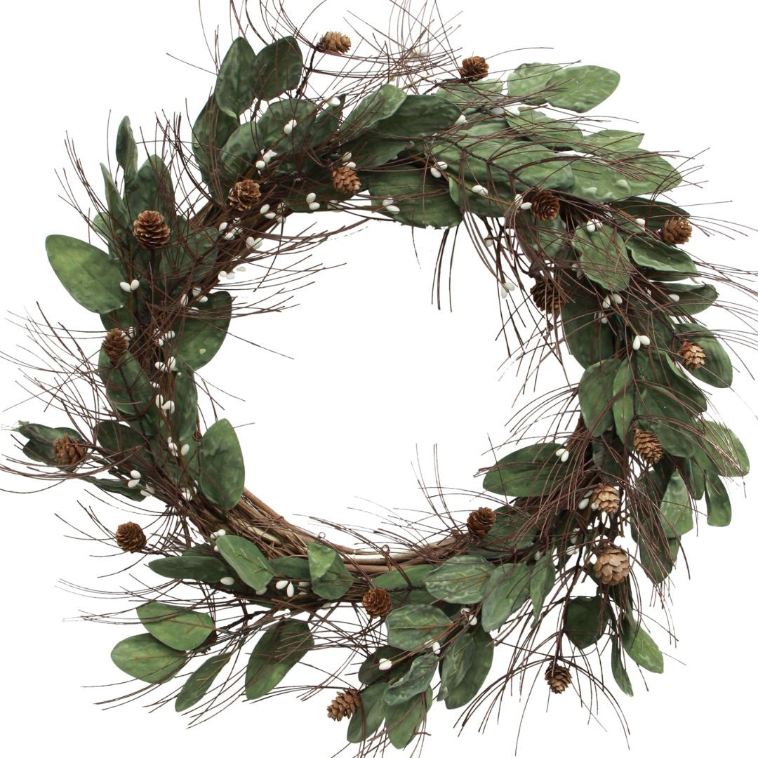 White Berry & Pinecone Wreath - Large