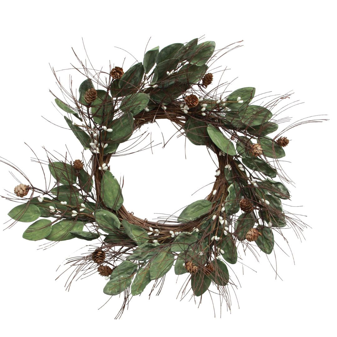 White Berry & Pinecone Wreath - Small