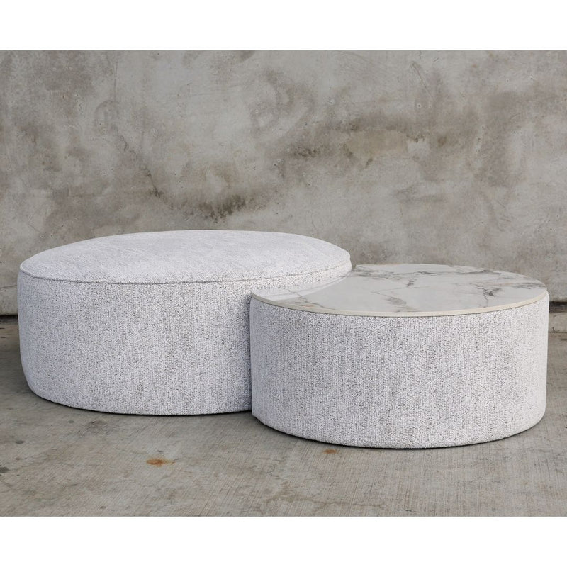 Laura Ottoman: Chenille - Dove