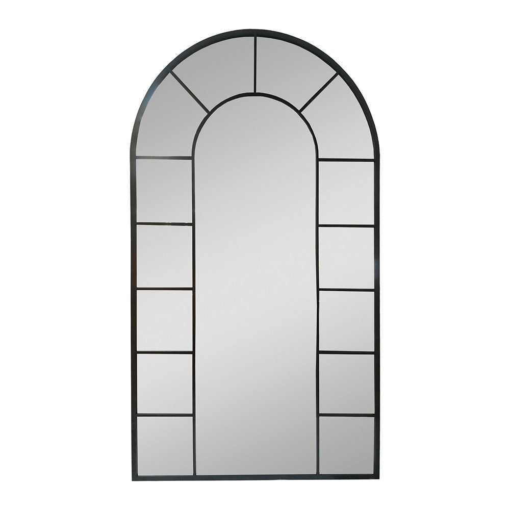 Classic Arch Matt Black Mirror - 1800x900