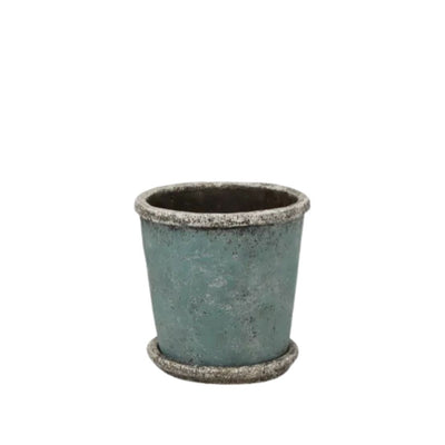 Sea Blue Plant Pot & Saucer - Small