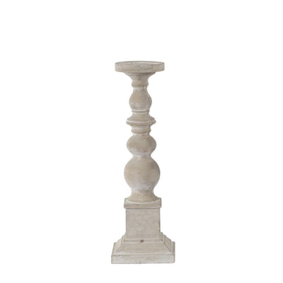 Grey Cement Pillar Candle Holder - Tall