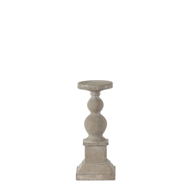 Grey Cement Pillar Candle Holder - Short