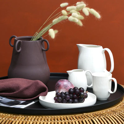 Studio Round Ottoman Tray: Black