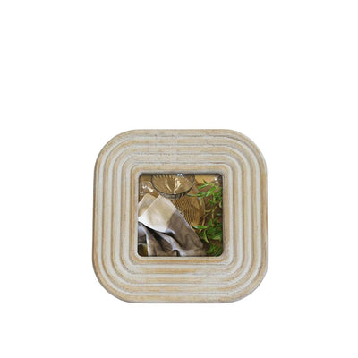 Wooden Photo Frame with Ridged Detail - 4x4"