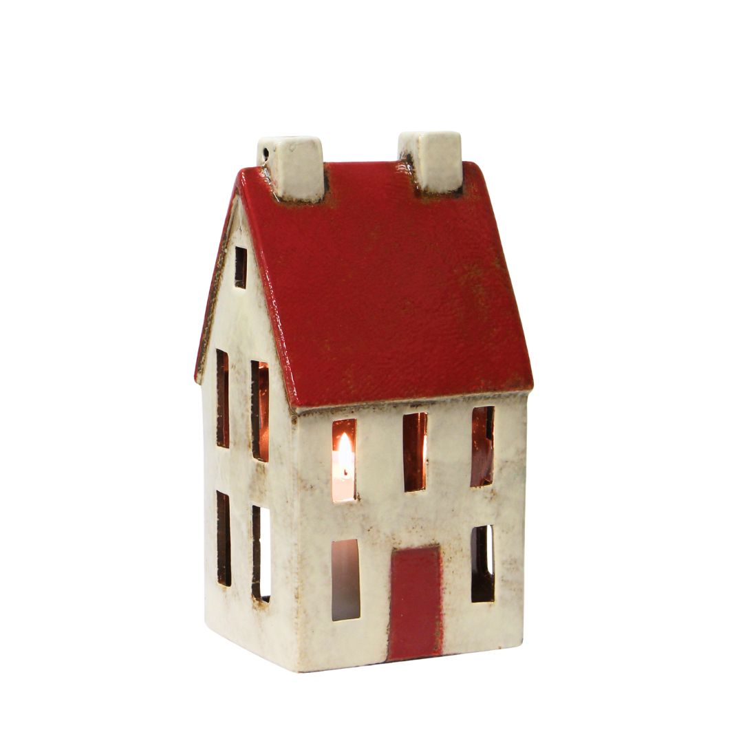 Alsace Tea Light House: Tall Chalet - Red White