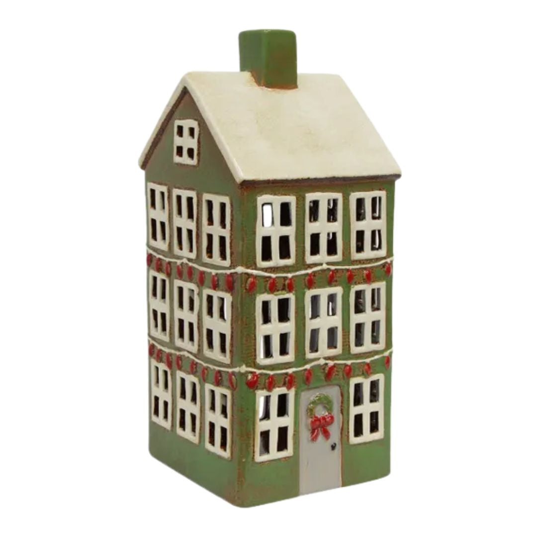 Alsace Tea Light Grande Chalet: Christmas Green