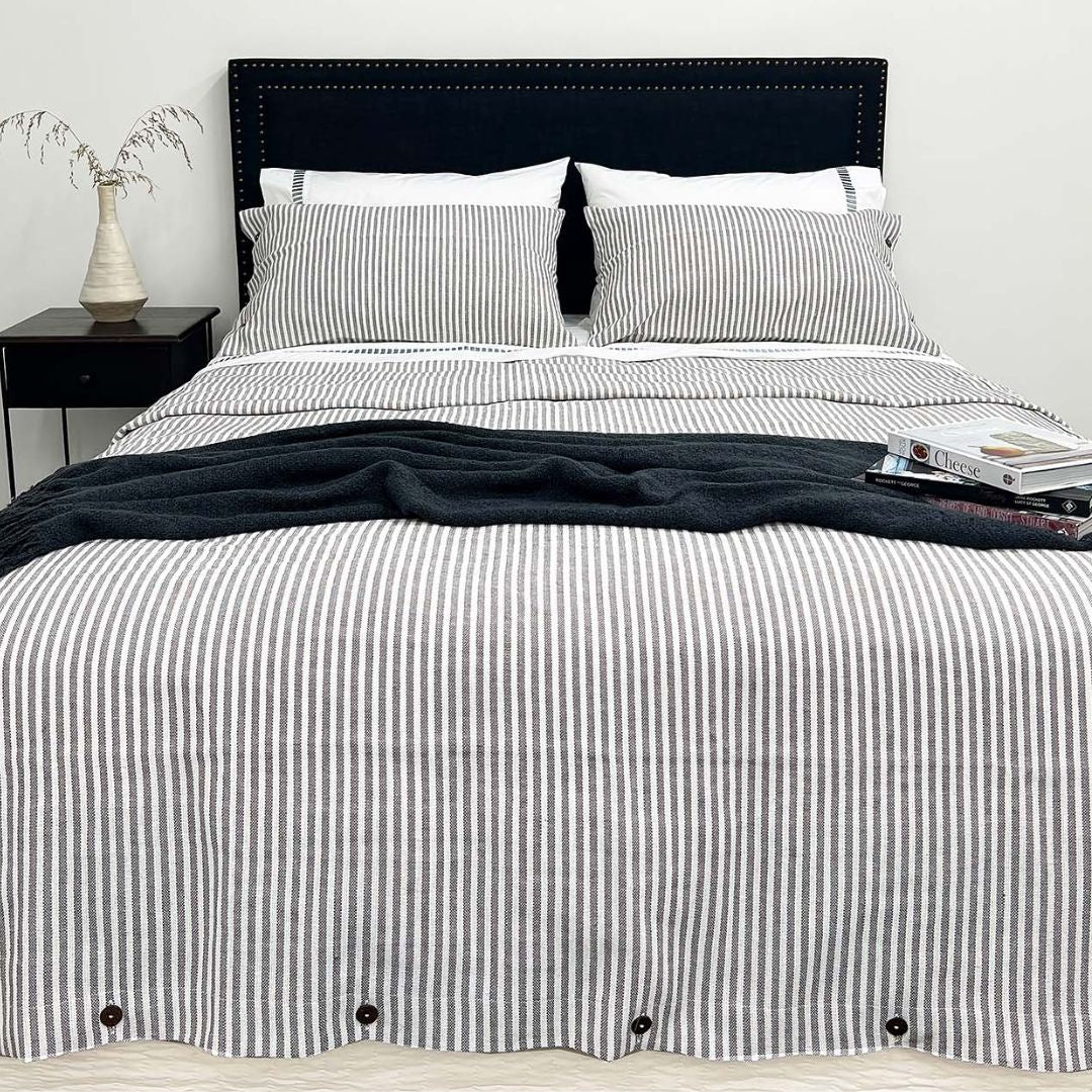 Brayden Duvet Cover: Grey - Super King