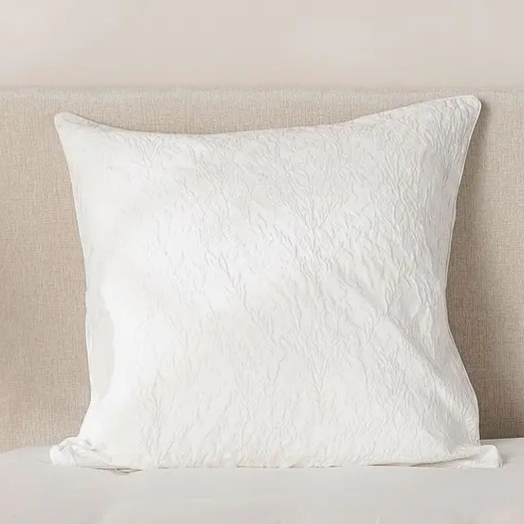 Isabella Cotton Damask Eurocase - White