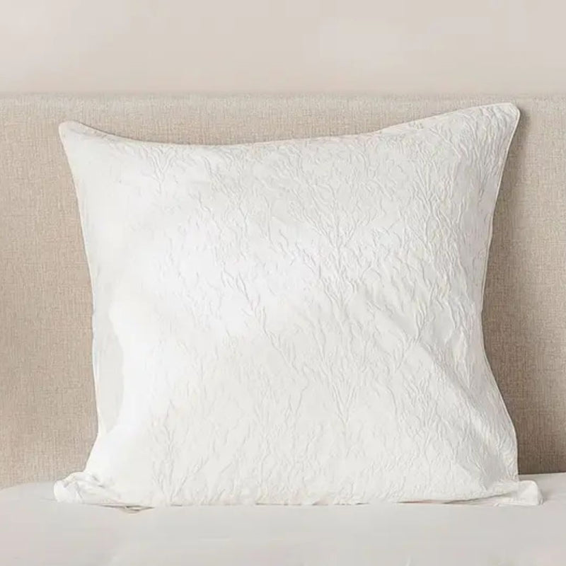 Isabella Cotton Damask Eurocase - White
