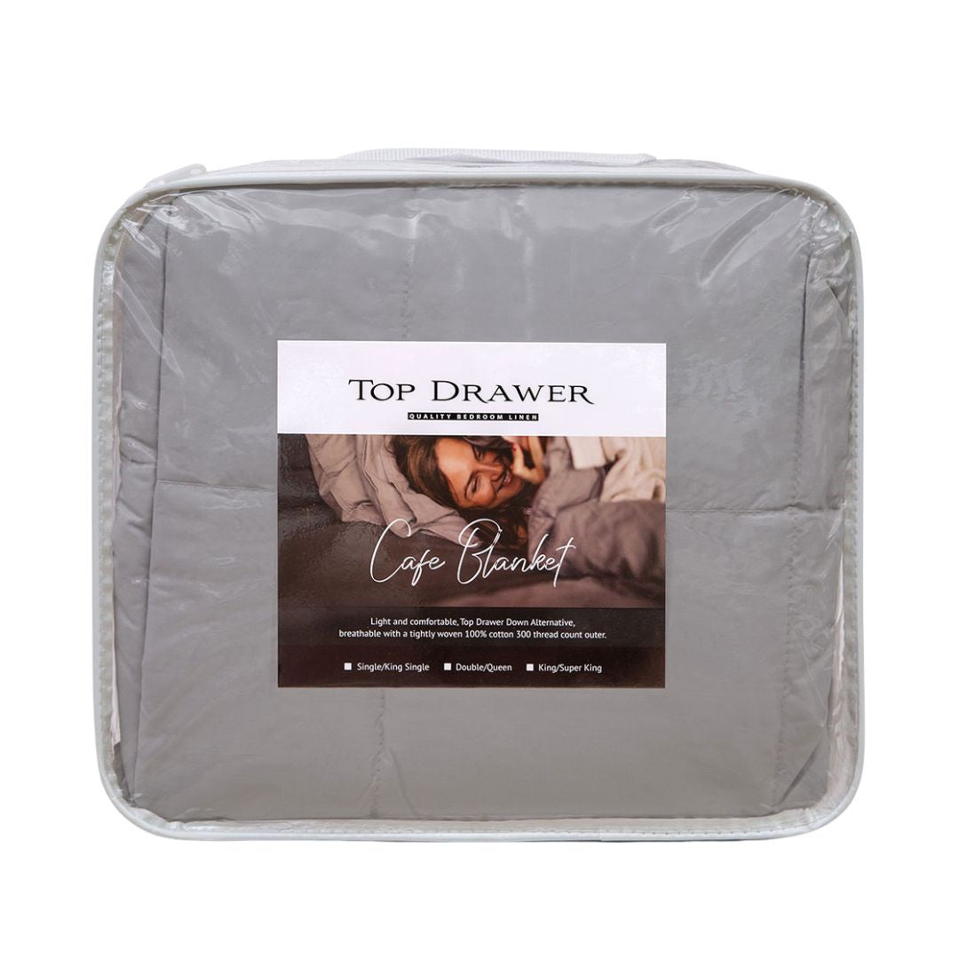 Down Alternative Cafe Blanket: Silver - Double/Queen