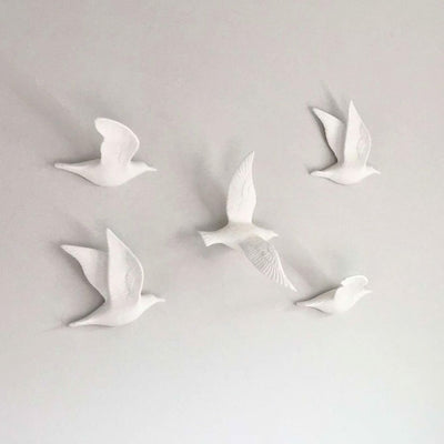 Flying Birds Double Closed Wing - White