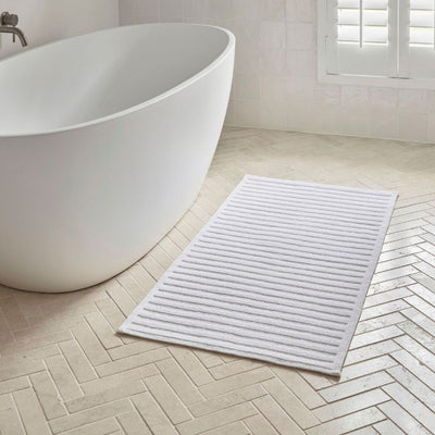 Nova Plush Double Bath Mat - Optic White