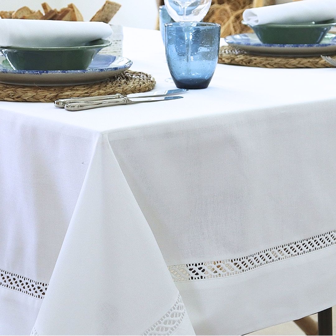 Sintra White Table Cloth - 170x250
