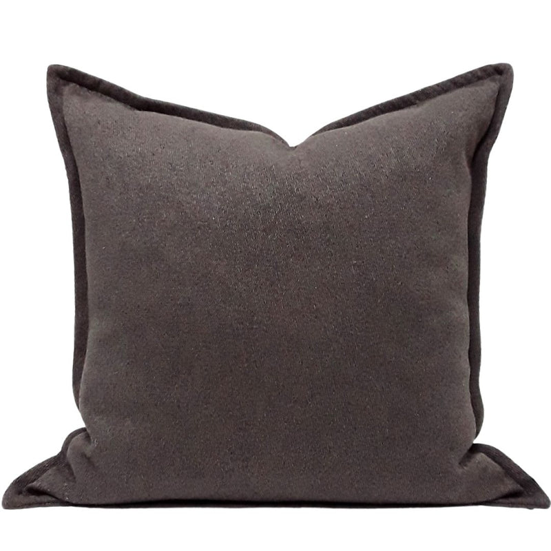 Textured Brown Weave Cushion with Flange - 60x60