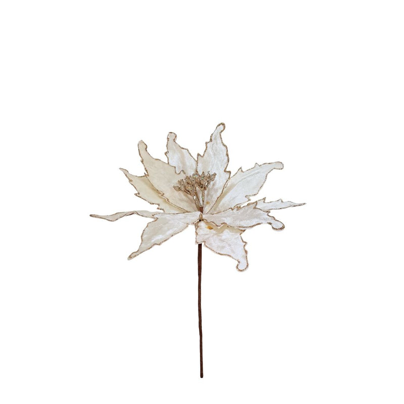 Velvet Poinsettia on Stick - Large