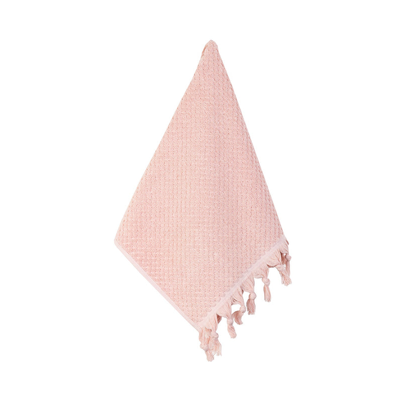 Textured Tassel Guest Towel - Pink
