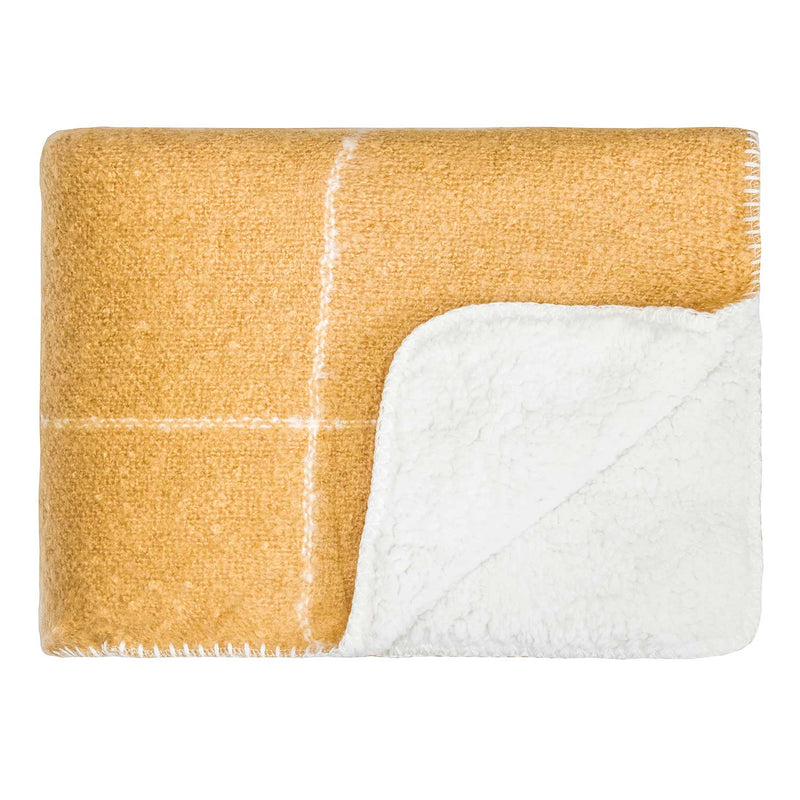 Grid Sherpa Throw - Oak Buff