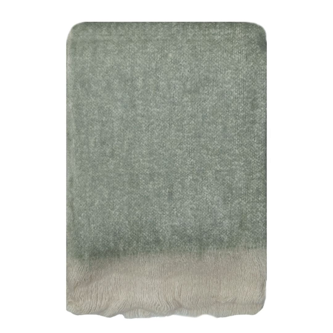 Bliss Wool Mohair Blend Throw: Duck Egg - 130x170