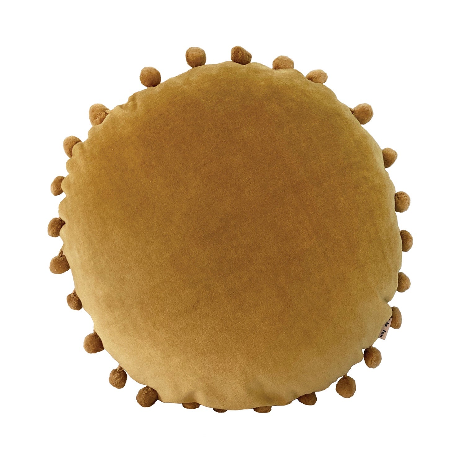 Pom Pom Honey Mustard Round Cushion - 45 dia.