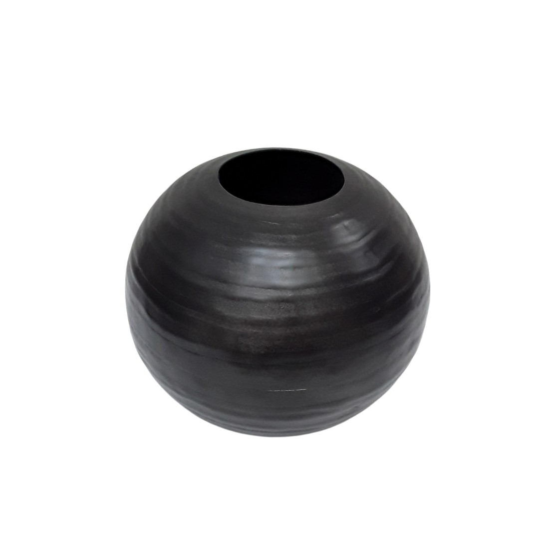 Large Aluminium Linear Ball Vase - Graphite