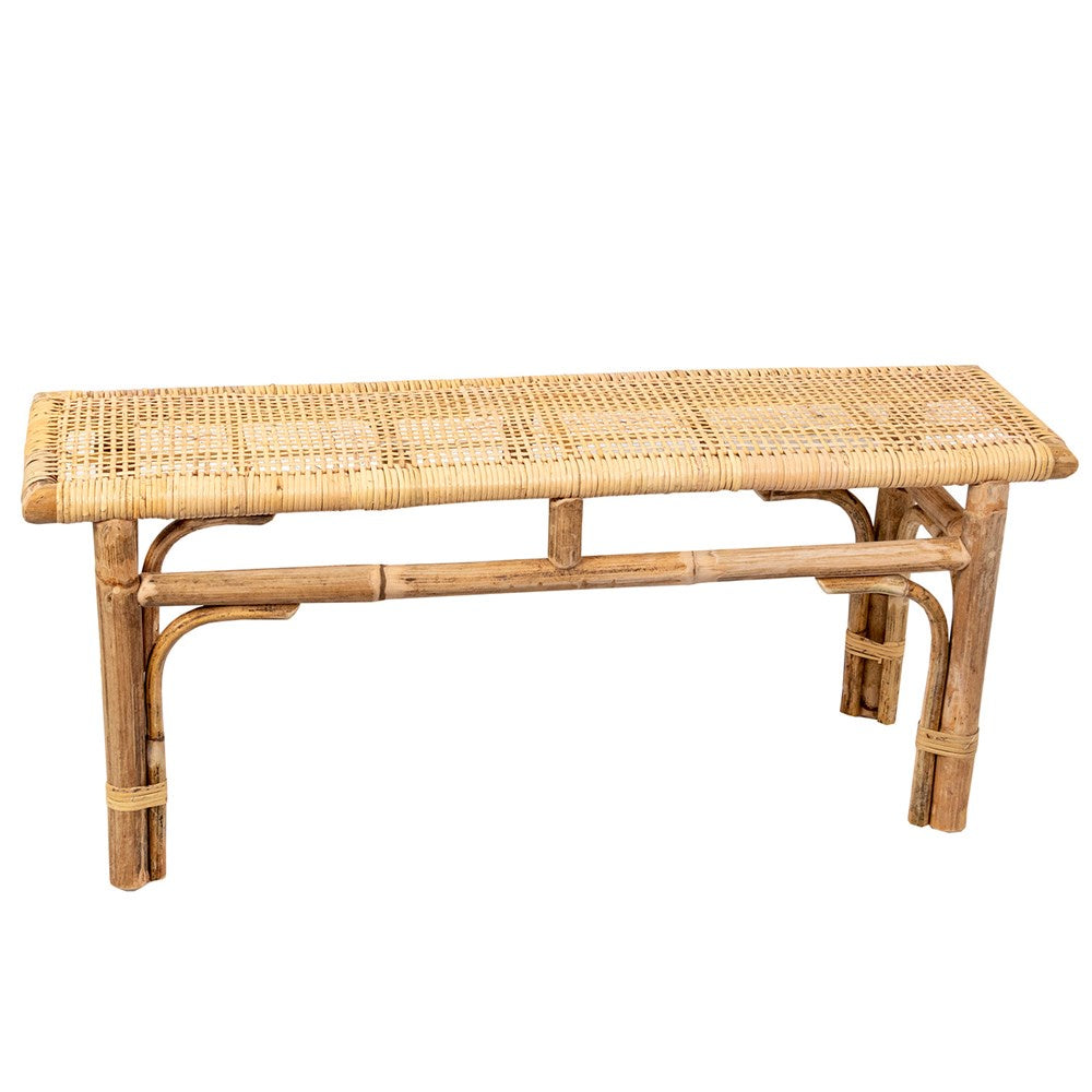 Bench Seat with Woven Top - Natural