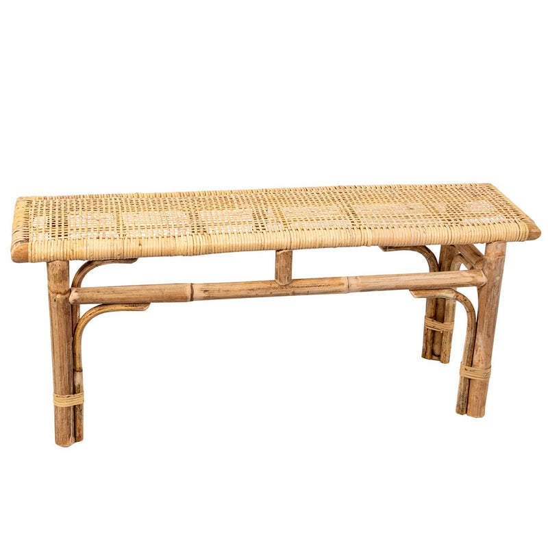 Bench Seat with Woven Top - Natural