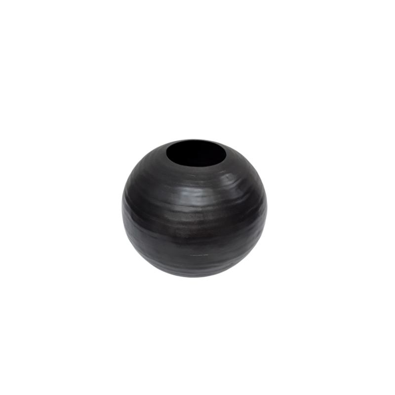 Small Aluminium Linear Ball Vase - Graphite