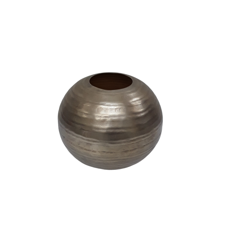 Medium Aluminium Linear Ball Vase - Antique Gold