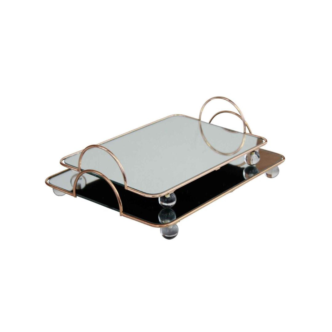 Luxe Decorative Rectangular Tray with Acrylic Feet - Small