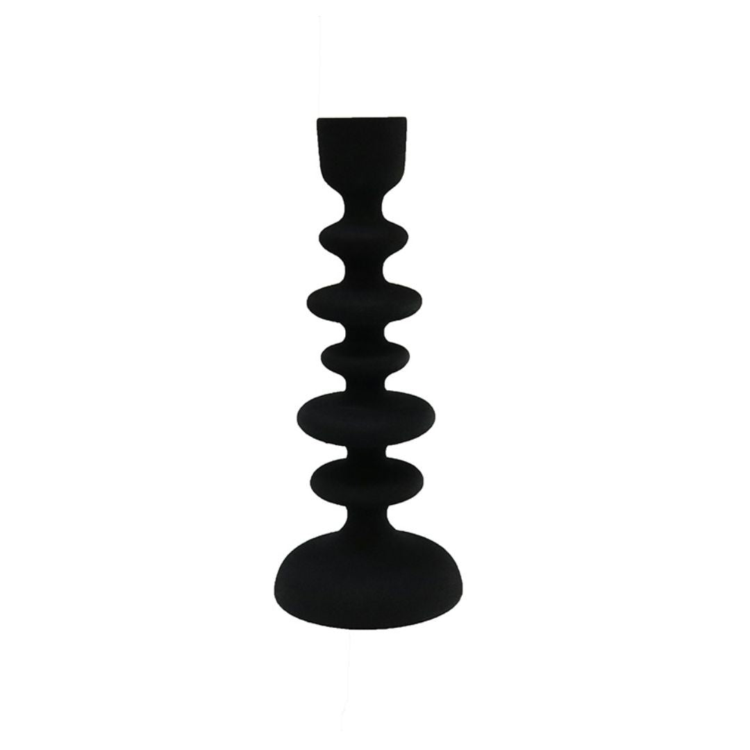 Textured Candle Stick: Black - 26cm