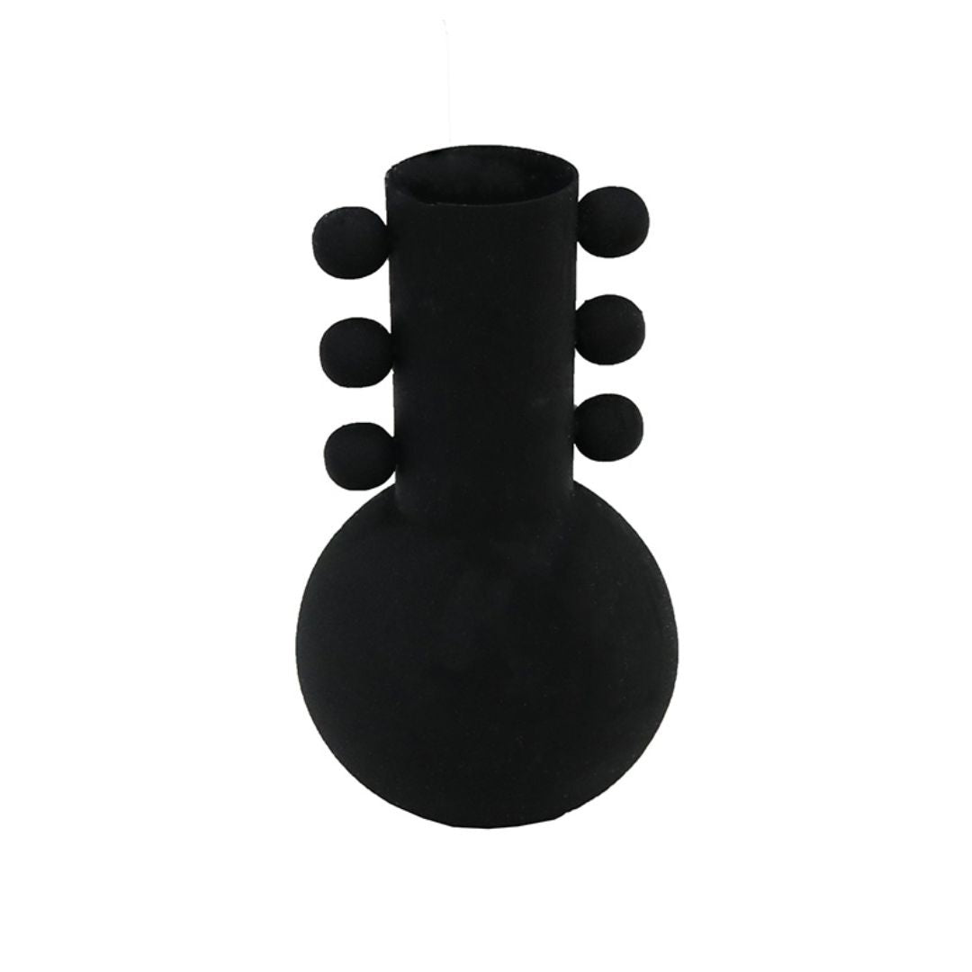 Textured Iron Vase: Black - 30cm