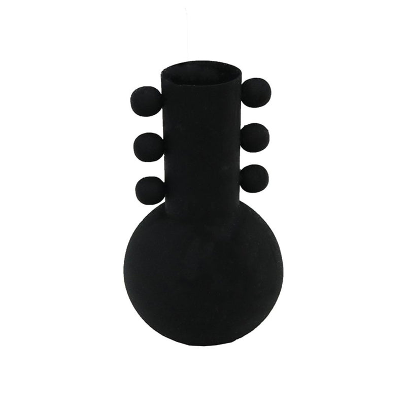 Textured Iron Vase: Black - 30cm