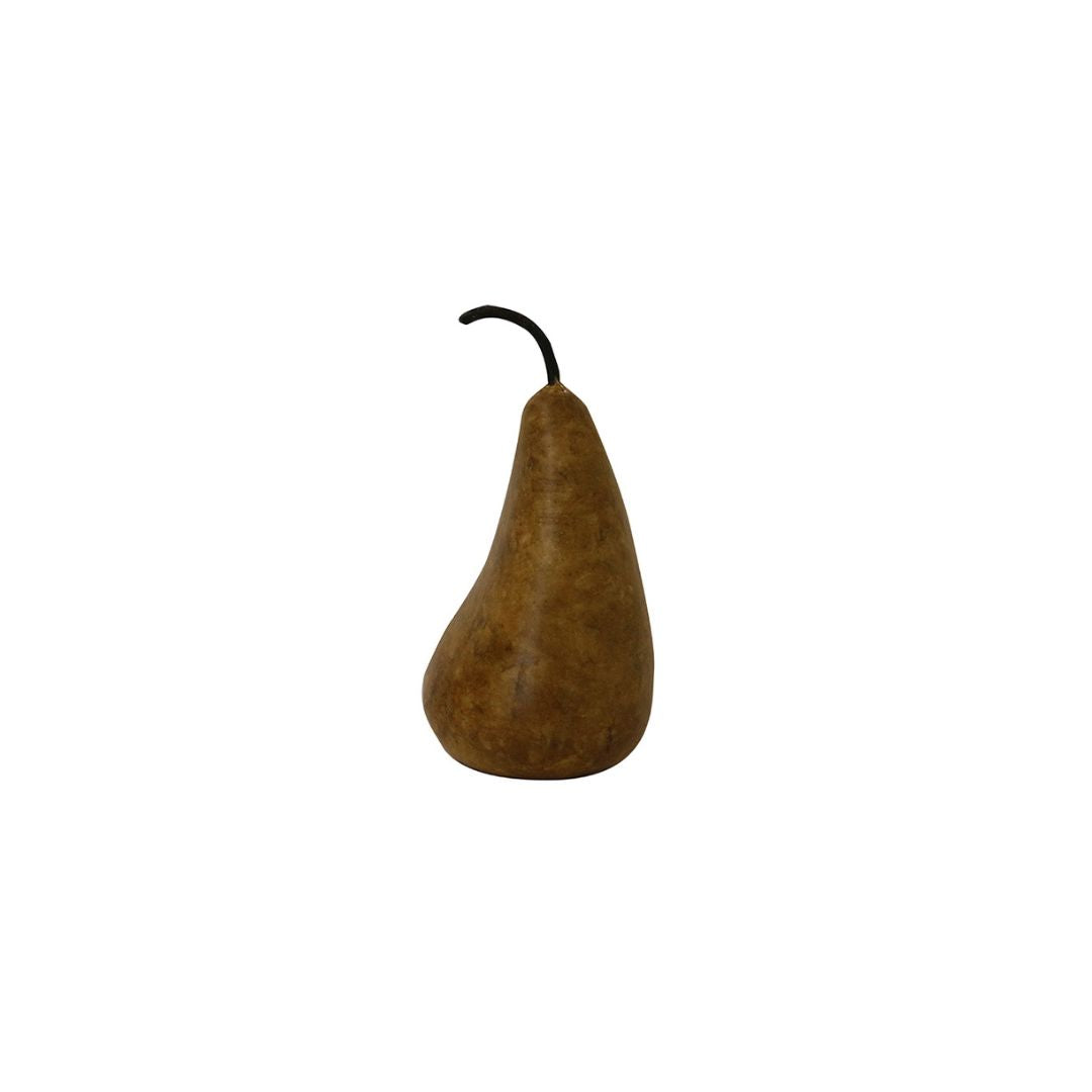 Marble Decorative Pear in Golden Brown - Medium
