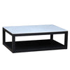 Marble Top Coffee Table with Black Base