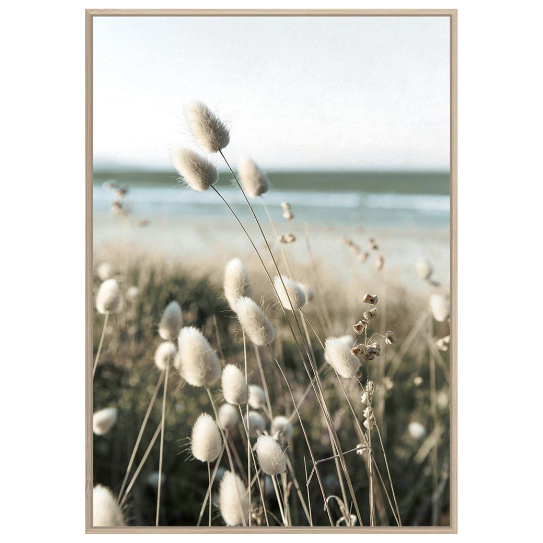 Summer Grass Canvas Print with Natural Frame - 80x120