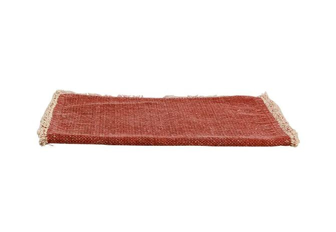 Frayed Cotton Placemat Red