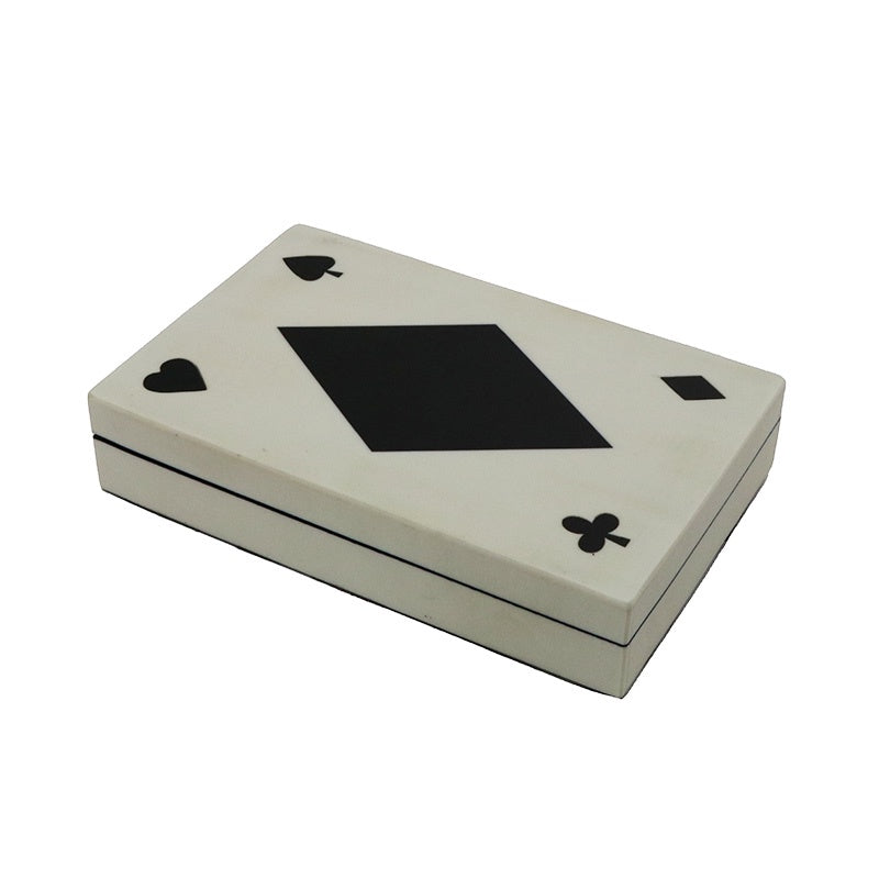 Resin Double Card Box - White/Black