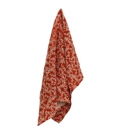 Christmas Cherry Tea Towel - Dark